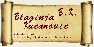 Blaginja Kucanović vizit kartica